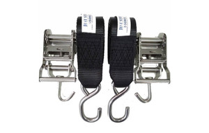 Transom Ratchet Medium Duty Stainless Steel J Hooks 50mm x 1.5m Pair Transom Ratchet Medium Duty Stainless Steel J Hooks 50mm x 1.5m Pair