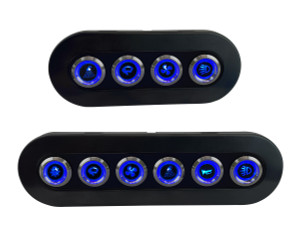 Water Resistant Black Switch Panels with Blue LED On/Off Switches Water Resistant Black Switch Panels with Blue LED On/Off Switches