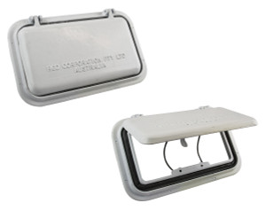 White Powder Coated Scupper Drains White Powder Coated Scupper Drains