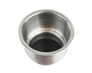 Brushed Stainless Steel Drink Holder with Drain Brushed Stainless Steel Drink Holder with Drain