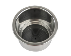 Polished Stainless Steel Drink Holder with Drain Polished Stainless Steel Drink Holder with Drain