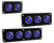 Black Coated Stainless Steel Push Button Switch Panels On/Off Blue