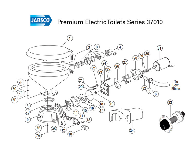 Replacement Base Gasket (Old Style) for Jabsco Toilets 37017-0000