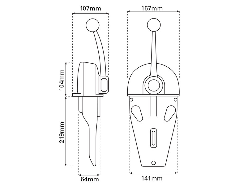 Ultraflex B103 Series Top Mount Engine Control Single Lever