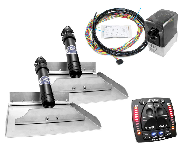 Bennett Marine Classic Hydraulic Trim Tab Complete System 12" Plate with AutoTrim Pro Control