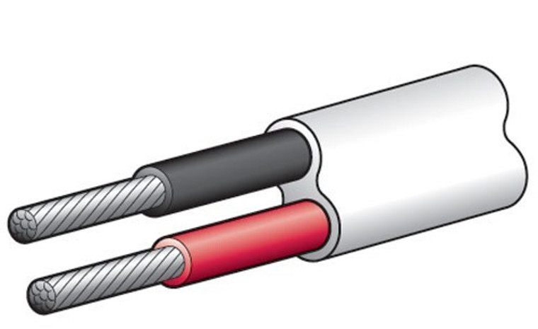 Tinned Twin Sheath Two Core Cable (White)