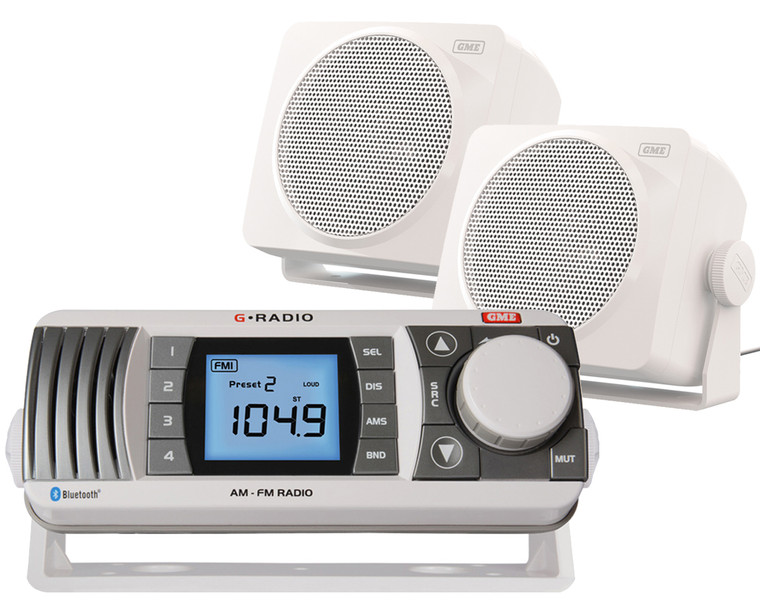 GME Marine Bluetooth AM/FM Radio with 2x S3 Speakers