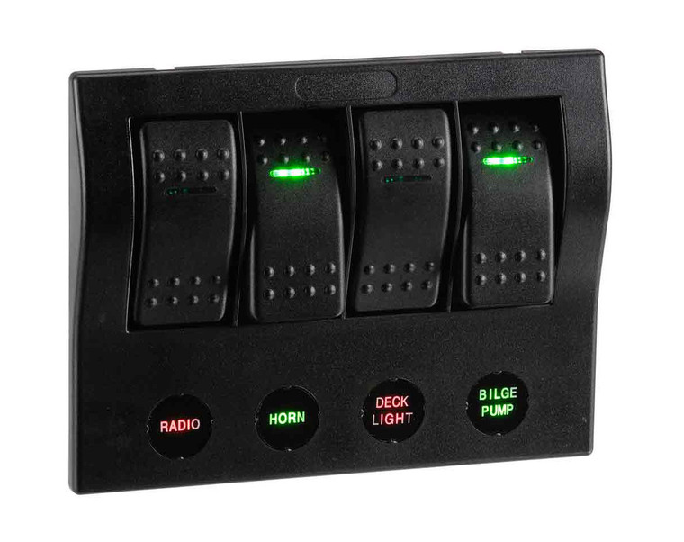 Narva LED 4-Way Switch Panel with Fuse or Circuit Breaker Protection