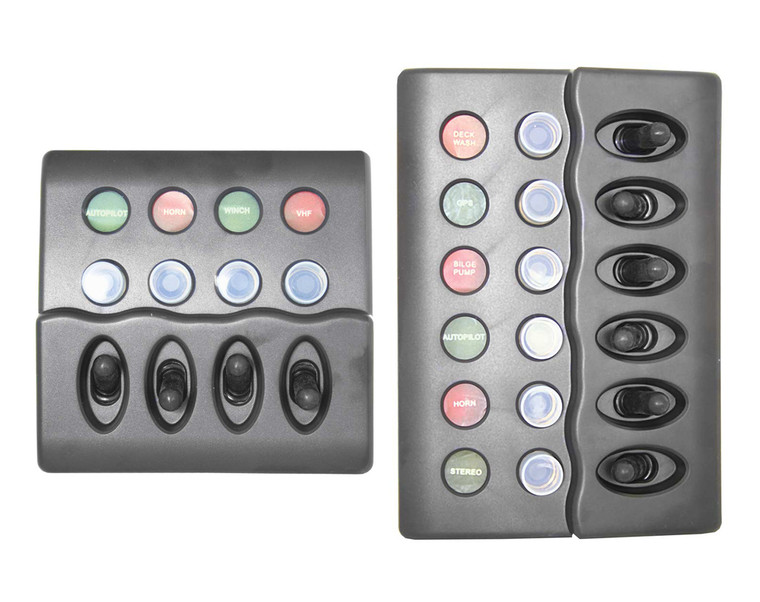 Switch Panel with Circuit Breakers Backlit Waterproof