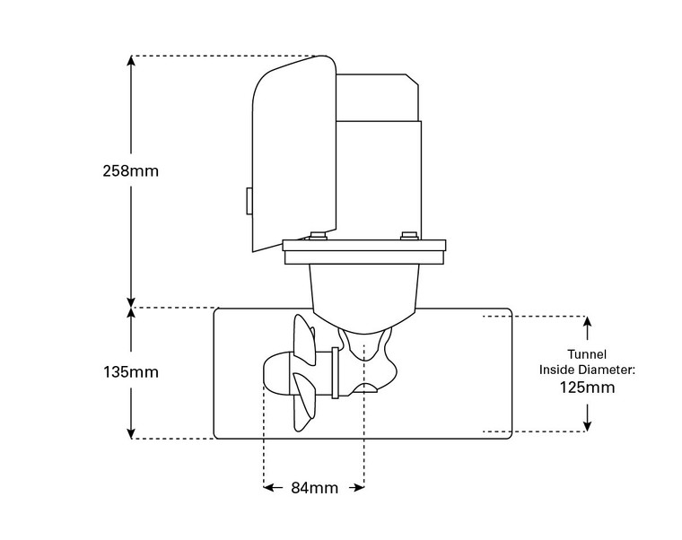 Quick BTQ125 Bow Thruster Kit 30Kgf for 6m - 8.5m Boats
