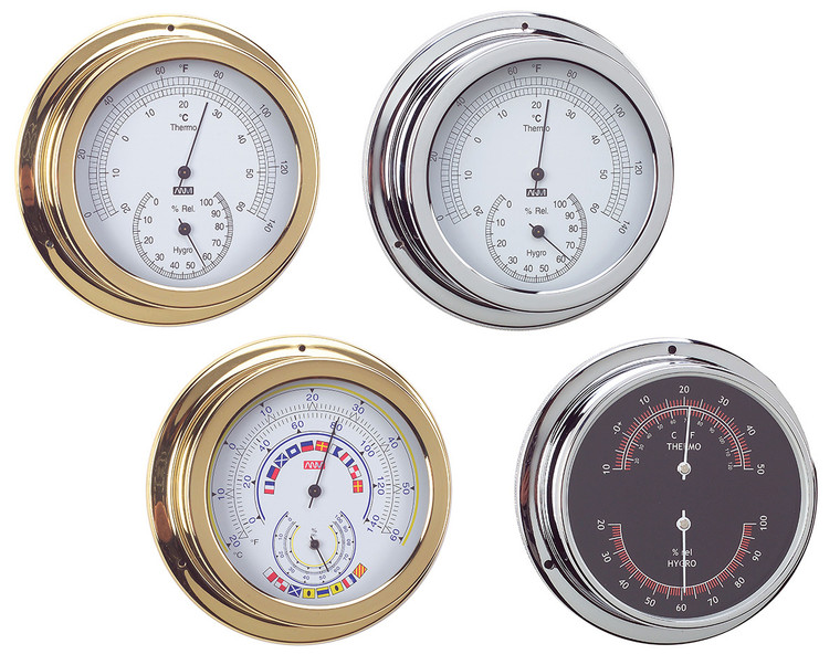 Thermometer & Hygrometers Chrome Plated Brass or Polished Brass