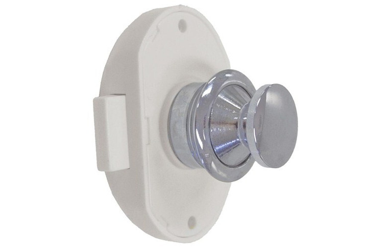 Door Latch - Push Button Chrome Plated