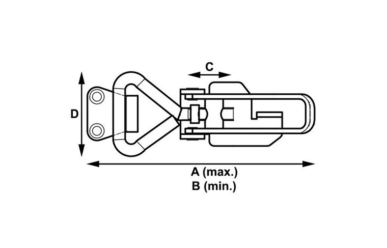 Toggle Adjustable Hatch Latch Stainless Steel