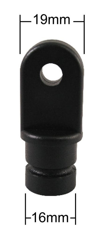 Canopy Bow End 16mm Black - Plastic