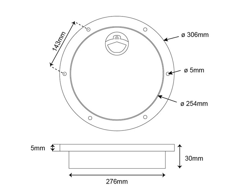 Bomar Waterproof Aluminium Deck Plate 10-Inch