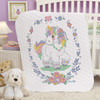 Baby by Herrschners Boho Rainbow Unicorn Baby Quilt Stamped Cross-Stitch Kit