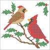 Herrschners Christmas Cardinals Quilt Blocks Stamped Cross-Stitch