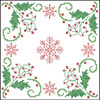 Herrschners Winter Holly Quilt Block Stamped Cross-Stitch Herrschners Winter Holly Quilt Block Stamped Cross-Stitch