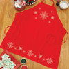 Herrschners Snowflakes on Red Apron Stamped Cross-Stitch Herrschners Snowflakes on Red Apron Stamped Cross-Stitch