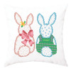 Herrschners A Pair of Cottontails Pillow Cover Stamped Cross-Stitch Kit Herrschners A Pair of Cottontails Pillow Cover Stamped Cross-Stitch Kit