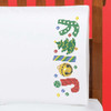 Herrschners Jolly Holiday Pillowcase Set Stamped Cross-Stitch