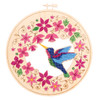 Leisure Arts Floral Hummingbird Kit Wood Stitchery