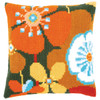 Vervaco Retro Flowers II Pillow Cover Needlepoint Kit Vervaco Retro Flowers II Pillow Cover Needlepoint Kit
