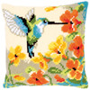 Vervaco Hummingbird with Flowers Pillow Cover Needlepoint Kit Vervaco Hummingbird with Flowers Pillow Cover Needlepoint Kit