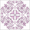 Herrschners Violet Dreams Quilt Blocks Stamped Cross-Stitch