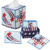 Herrschners Stars & Stripes Tissue Box & Coasters Set Plastic Canvas Herrschners Stars & Stripes Tissue Box & Coasters Set Plastic Canvas