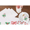 Craftways Elegant Candy Cane Napkins Stamped Cross-Stitch