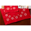 Herrschners Snowflakes on Red Table Topper Stamped Embroidery Kit Herrschners Snowflakes on Red Table Topper Stamped Embroidery Kit