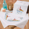 Herrschners Coastline Table Topper & Table Runner Set Stamped Embroidery Kit Herrschners Coastline Table Topper & Table Runner Set Stamped Embroidery Kit