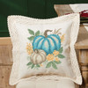 Herrschners Blue Harvest Pumpkins Pillow Cover Stamped Cross-Stitch Kit