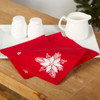 Herrschners White Poinsettia on Red Napkins Stamped Embroidery Herrschners White Poinsettia on Red Napkins Stamped Embroidery
