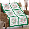 Herrschners Snowflake Heart Quilt Blocks Stamped Cross-Stitch Herrschners Snowflake Heart Quilt Blocks Stamped Cross-Stitch