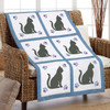 Herrschners Cat Silhouette Quilt Blocks Stamped Cross-Stitch Herrschners Cat Silhouette Quilt Blocks Stamped Cross-Stitch