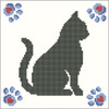 Herrschners Cat Silhouette Quilt Blocks Stamped Cross-Stitch