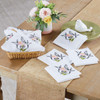 Herrschners Blackbird & Flower on White Bread Cloth & Napkins Set Stamped Embroidery