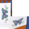 Herrschners Royal Butterfly Pillowcase Pair or Dresser Scarf Thread Kit