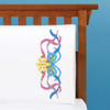 Herrschners Ribbon Dance Pillowcase Pair Stamped Cross-Stitch