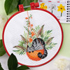 Abris Art And in the Basket is a Cat Hoop Counted Cross-Stitch Kit Abris Art And in the Basket is a Cat Hoop Counted Cross-Stitch Kit