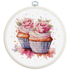 Luca-S The Cupcakes Hoop Counted Cross-Stitch Kit Luca-S The Cupcakes Hoop Counted Cross-Stitch Kit