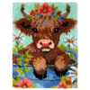 Herrschners Floral Highland Cow Latch Hook Kit Herrschners Floral Highland Cow Latch Hook Kit