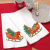 Leisure Arts Sleigh Tea Towels Stamped Cross-Stitch Leisure Arts Sleigh Tea Towels Stamped Cross-Stitch