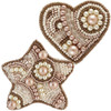 Vervaco Gingerbread Heart & Star Brooch, Set of 2 Beading Kit Vervaco Gingerbread Heart & Star Brooch, Set of 2 Beading Kit