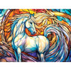 SunsOut Stained Glass White Horse Jigsaw Puzzle SunsOut Stained Glass White Horse Jigsaw Puzzle