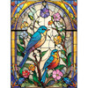 SunsOut Stained Glass Flowers & Bluebirds Jigsaw Puzzle SunsOut Stained Glass Flowers & Bluebirds Jigsaw Puzzle