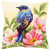 Vervaco Bird on Rosebush Pillow Cover Needlepoint Kit Vervaco Bird on Rosebush Pillow Cover Needlepoint Kit