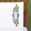 Herrschners Mistletoe Bough Pillowcase Pair Stamped Cross-Stitch Herrschners Mistletoe Bough Pillowcase Pair Stamped Cross-Stitch